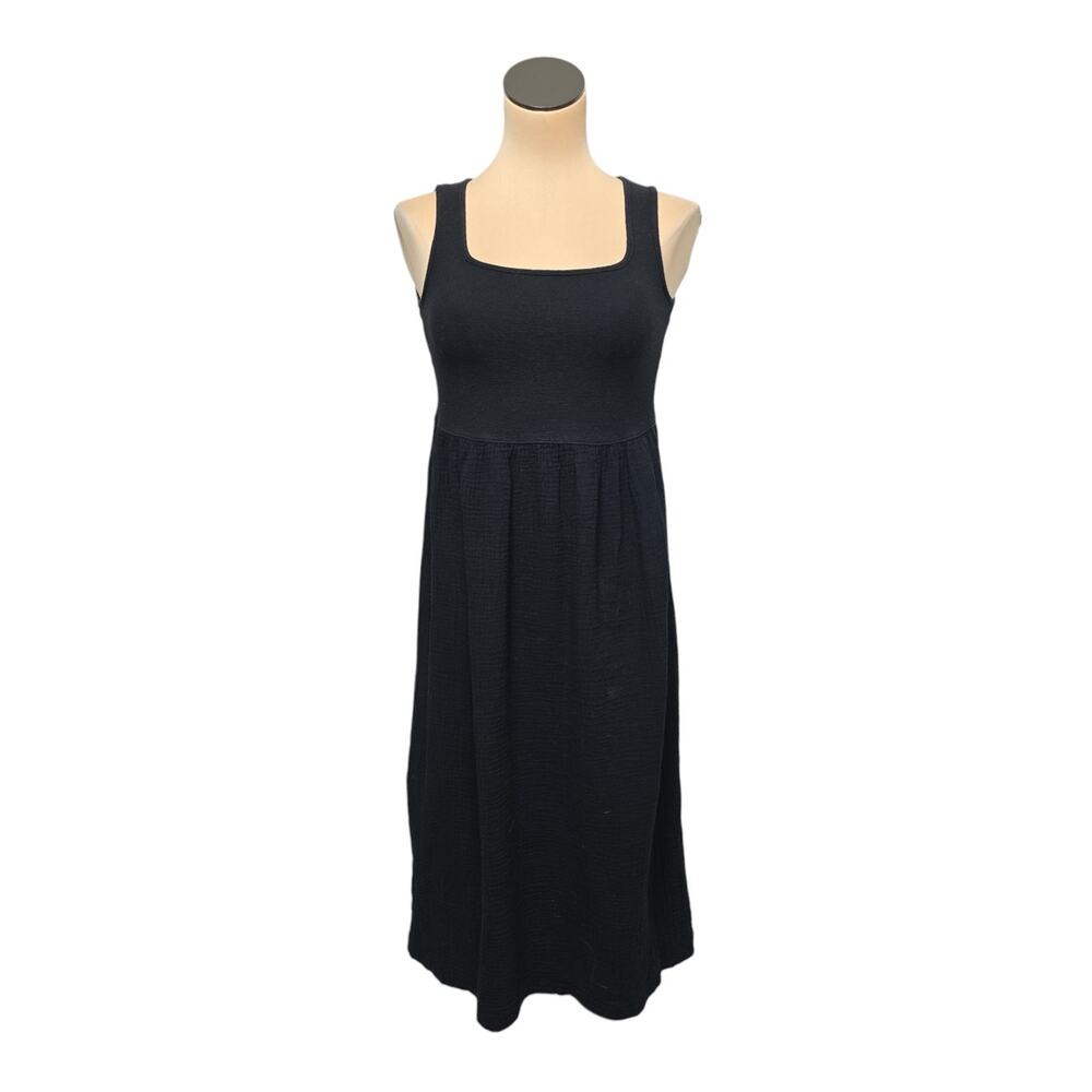 Madewell Knit Tank‎ Midi Dress Womens Size XS Black Wide Strap Casual Capsule